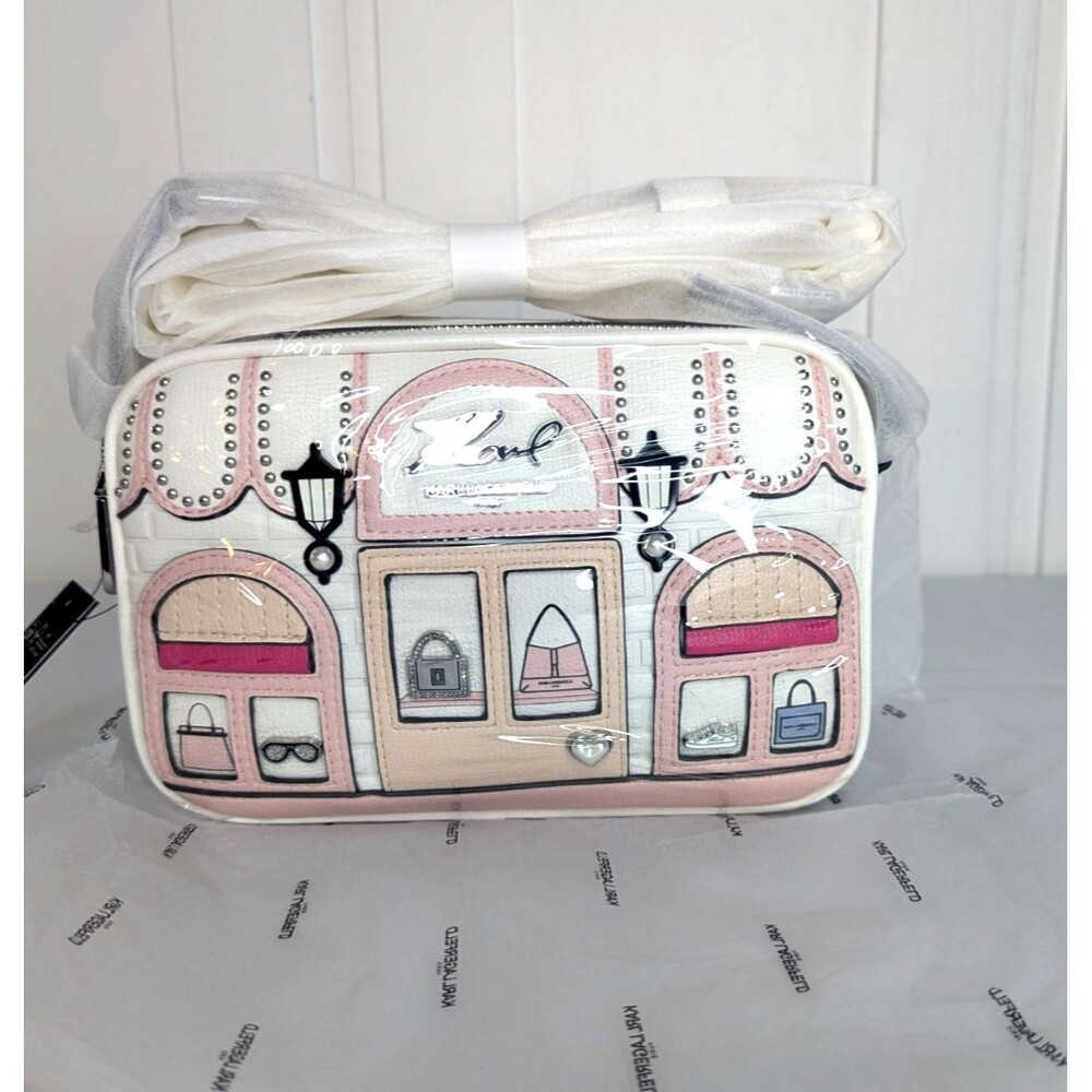 KARL LAGERFELD PARIS Maybelle Crossbody Bag True White Multi NWT $ 228.00